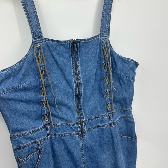 Vintage Y2K Denim Midi Dress Size 24W Plus Size Early 2000s Festival Rodeo - Picture 9 of 9
